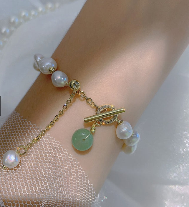 Wholesale Bracelets Alloy Plastic Imitation Pearl Baroque Irregular JDC-BT-ZhongY002