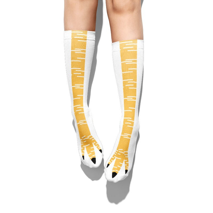 Chaussettes de pieds de poulet en gros drôles 3D Chaussettes d'impression drôles JDC-SK-HWA002