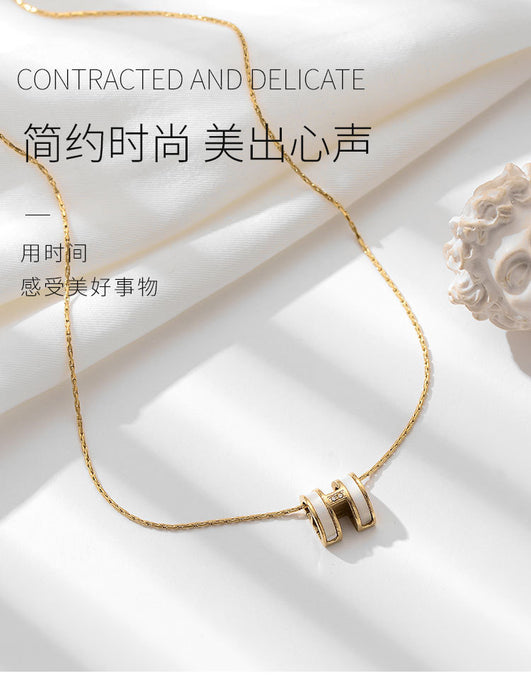 Wholesale Necklaces Titanium Steel White Fritillaria Stereo(F) MOQ≥2 JDC-NE-QianJ003
