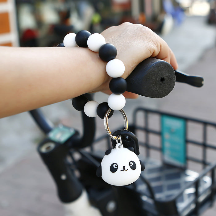 Wholesale Bracelet Silicone Cartoon Panda Keychain JDC-KC-JM042