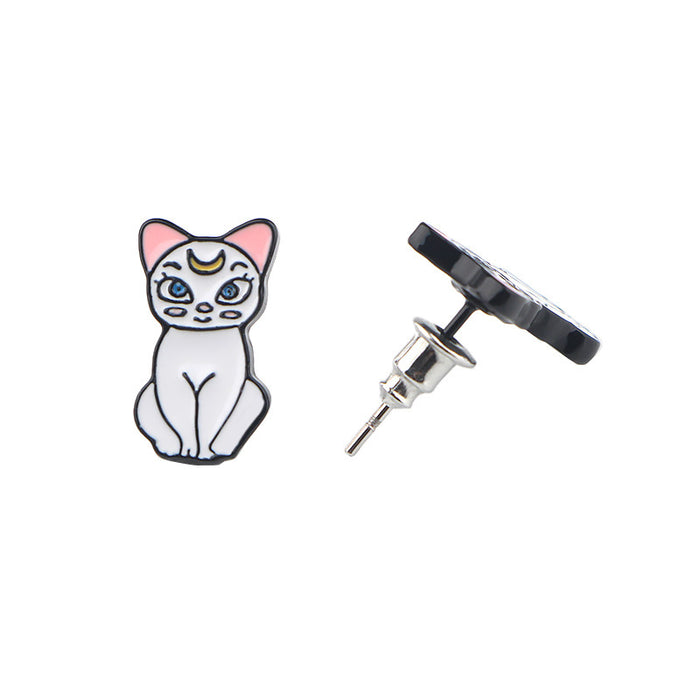 Wholesale Earring Alloy Cute Cartoon Cat Stud Earrings (M) JDC-ES-kubei010