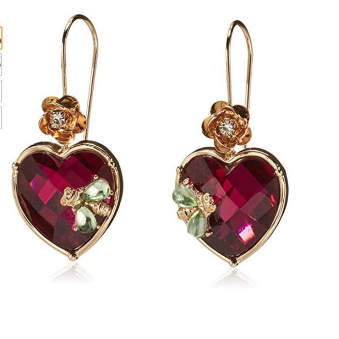 Wholesale Earrings Alloy Precious Stones Colored Diamonds MOQ≥2 JDC-ES-jinmiao006
