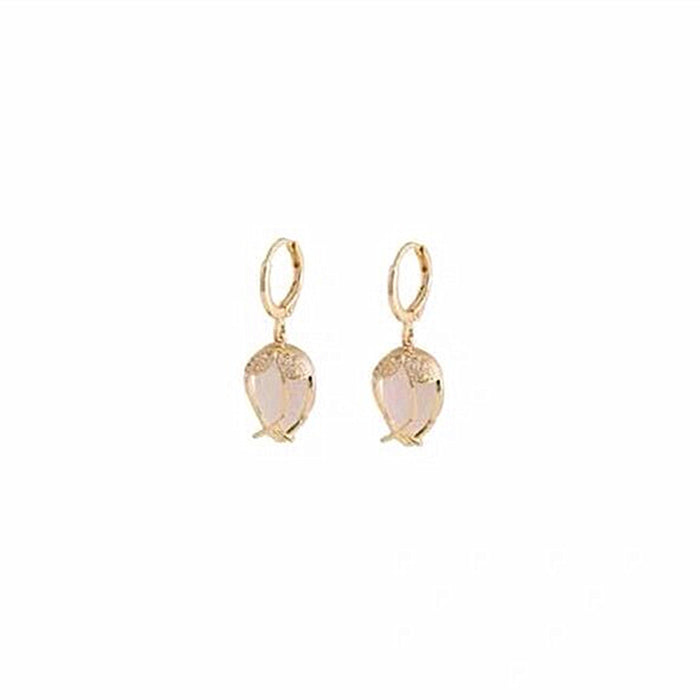Wholesale Earrings Copper Zircon Opal Tulip JDC-ES-AMSN001