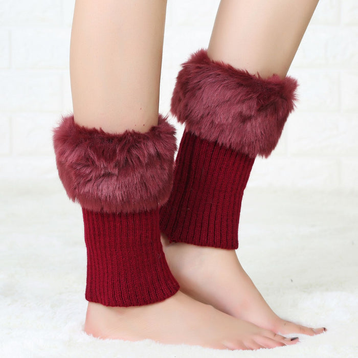 Wholesale Socks Acrylic Short Flip Fleece Warm Leggings MOQ≥2 JDC-SK-Honghe002