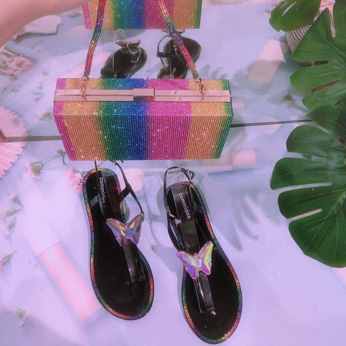 Zapatos de mujer de talla grande al por mayor Synphony Butterfly Jelly Sandals JDC-SD-KMD001