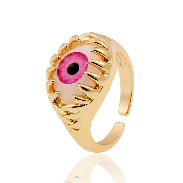 Wholesale Ring copper Tail Ring Devil's Eye JDC-RS-HongX004