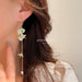 Jewelry WholesaleWholesale small fresh crystal lily of the valley long tassel earrings JDC-ES-Fengm048 Earrings 丰美 %variant_option1% %variant_option2% %variant_option3%  Factory Price JoyasDeChina Joyas De China