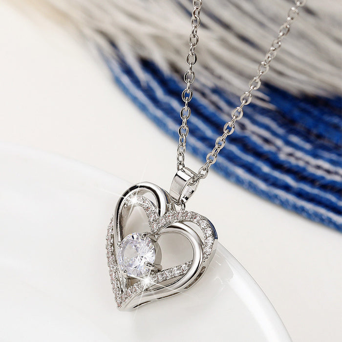 Wholesale Necklace Copper Zircon Heart Shape MOQ≥2 JDC-PREMCAOS-NE-004