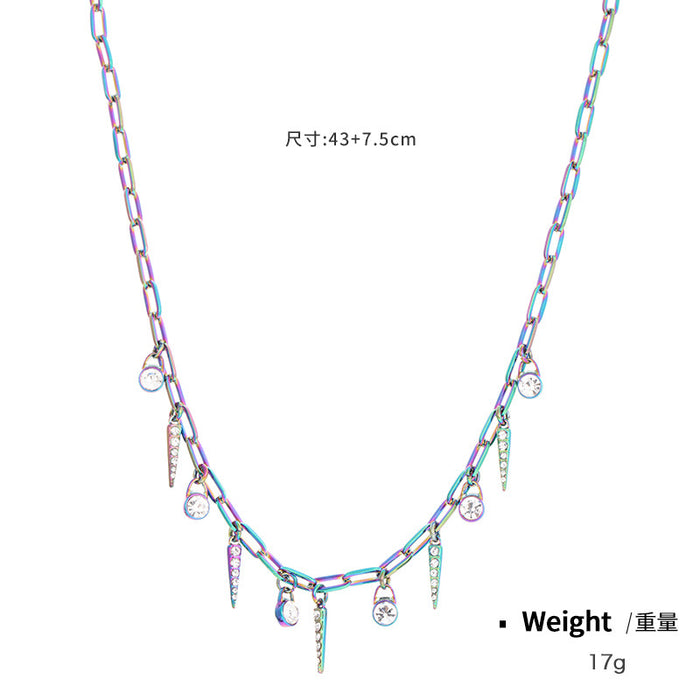Wholesale Necklaces Alloy Cyberpunk Rhinestone MOQ≥2 JDC-NE-KenJ007