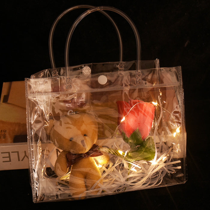 Día de la madre al por mayor Brillante Bear Bouquet Rose Bouquet MOQ≥2 JDC-FT-HONGR002