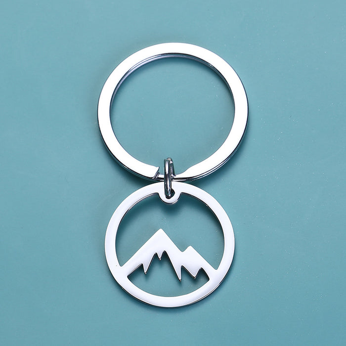 Jewelry WholesaleWholesale Hollow Snow Mountain Valley Stainless Steel Keychain MOQ≥2 JDC-KC-JZhi004 Keychains 具冶 %variant_option1% %variant_option2% %variant_option3%  Factory Price JoyasDeChina Joyas De China