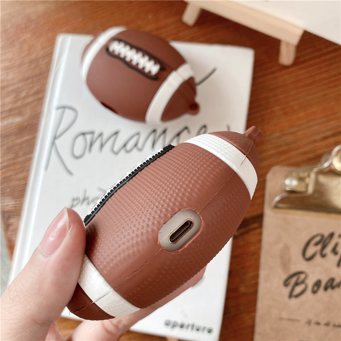 Wholesale 3D Rugby Silicone AirPods Case MOQ≥2 JDC-EPC-JiaM009