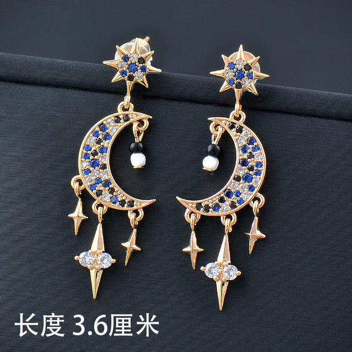 Wholesale Earrings Copper Micro Setting Star Sparkling Zircon MOQ≥2 JDC-ES-KMeng004