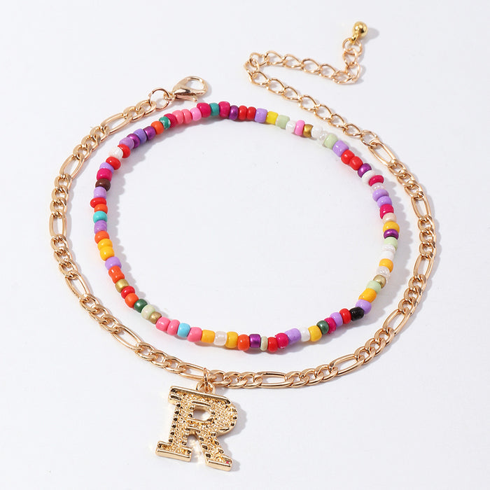Wholesale Simple Trend Beach Style Color Bead Anklet JDC-AS-NZ017