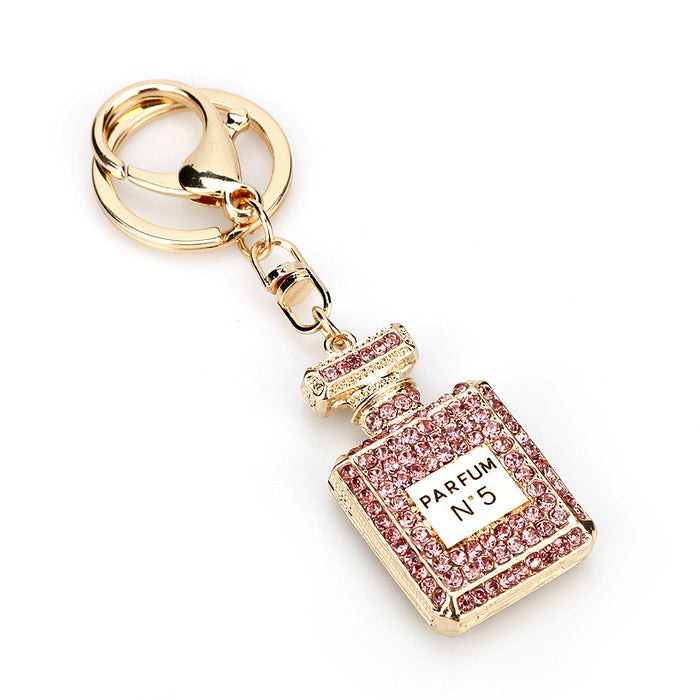 Wholesale Rhinestone Car Ornament Keychain Full Diamond Perfume Bottle (F) JDC-KC-AWen014