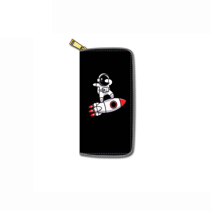 Wholesale Cartoon Astronaut PU Long Zipper Wallet MOQ≥3 JDC-WT-Dengxin008
