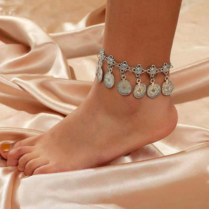 Wholesale Coins Antalya Pusay Beach Ankle Fringe Coin Anklet JDC-AS-LiangY001
