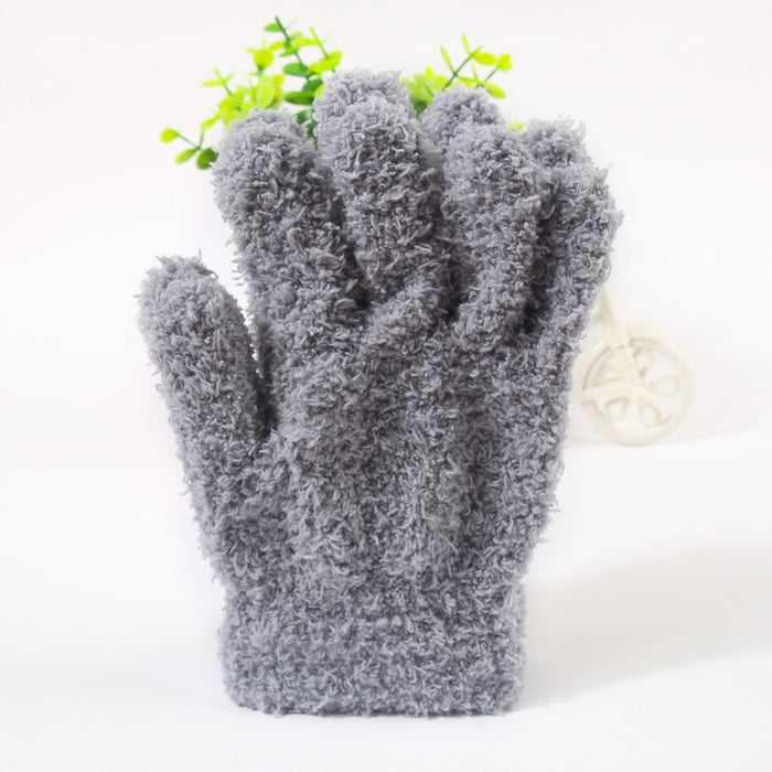 Wholesale Gloves Polyester Solid Color Half Fleece Warm JDC-GS-QinS003