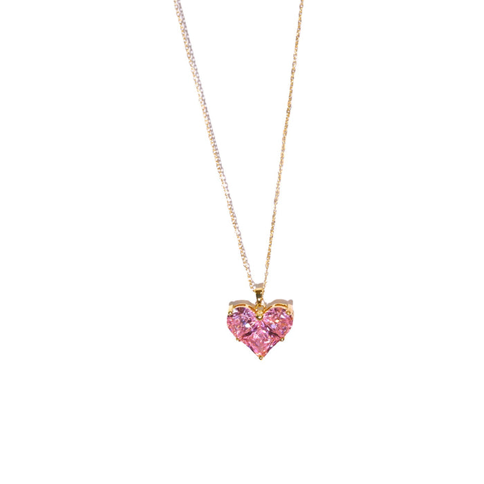 Wholesale Necklaces Alloy Zircon Hearts JDC-NE-PinJ002