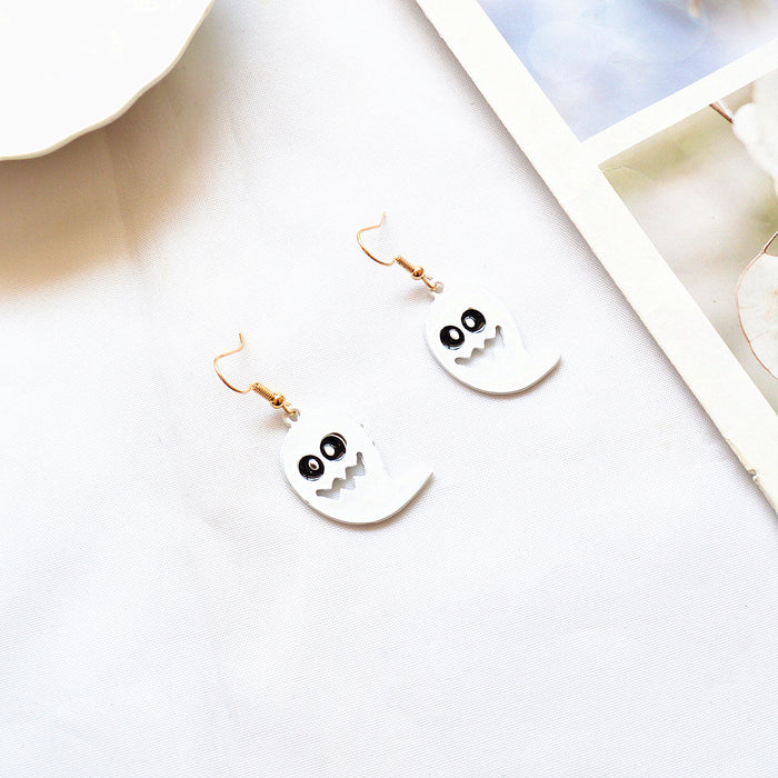 Wholesale Earrings Alloy Ceramic Halloween Skull Earrings JDC-ES-Xienuo006