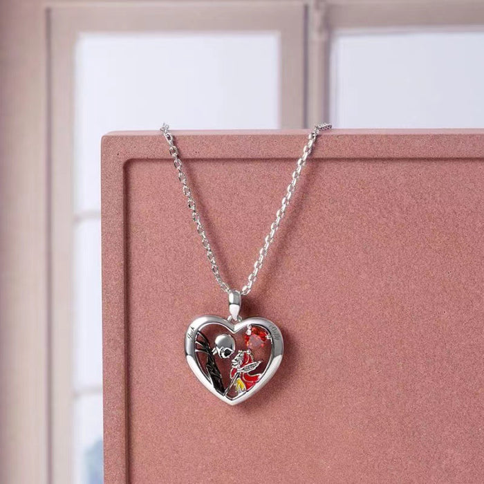 Wholesale Necklaces Stainless Steel Artificial Crystal Heart Skull Jack MOQ≥2 JDC-NE-XunO066