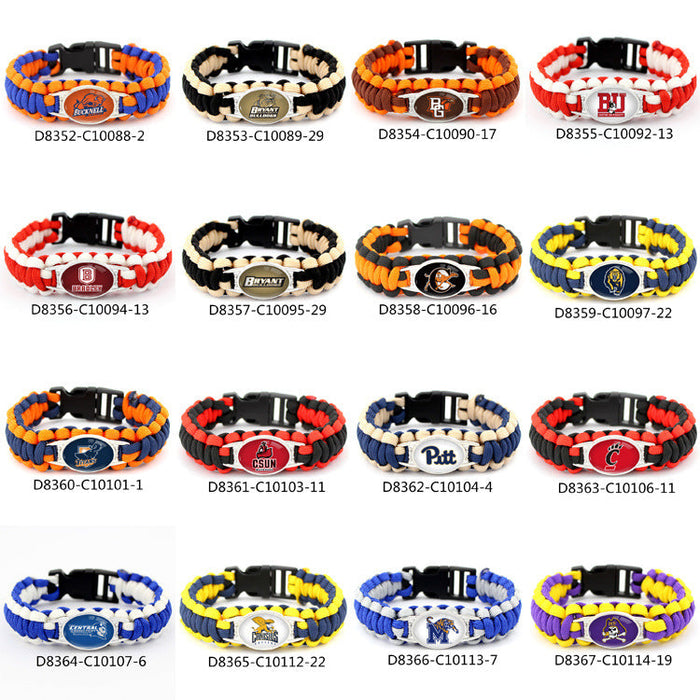 Wholesale Sports Style Rugby Team Woven Bracelets JDC-BT-BaB021