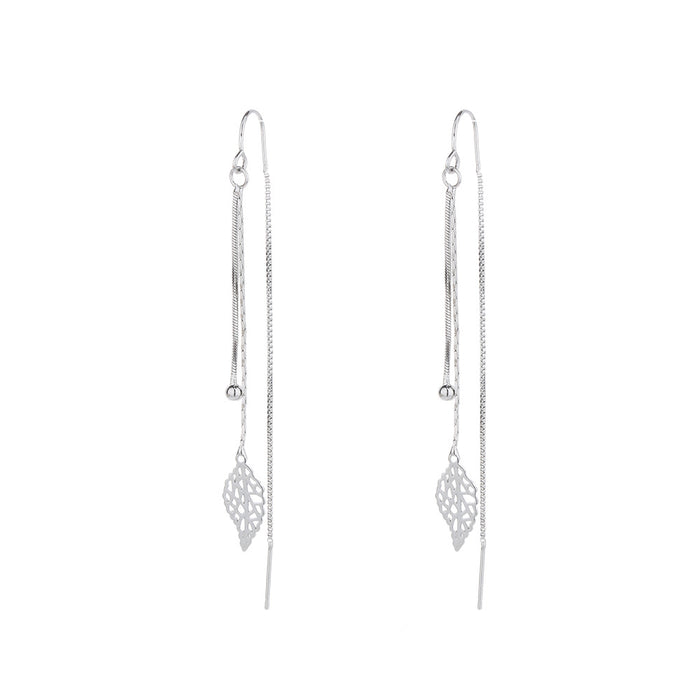Wholesale earrings copper tassel leaf ear wire JDC-ES-gumn007