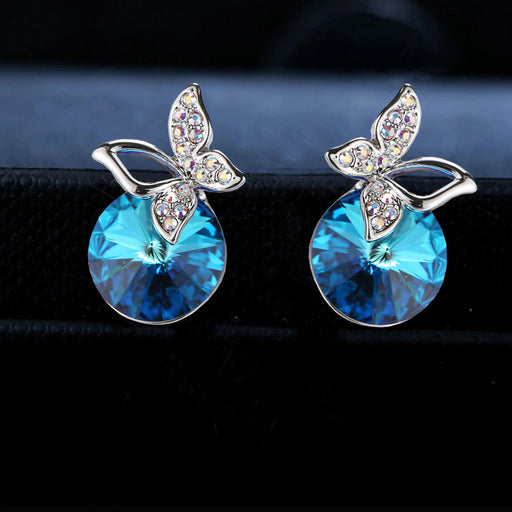 Jewelry WholesaleWholesale temperament blue crystal necklace blue butterfly earrings jewelry set JDC-NE-XunO054 Necklaces 循欧 %variant_option1% %variant_option2% %variant_option3%  Factory Price JoyasDeChina Joyas De China