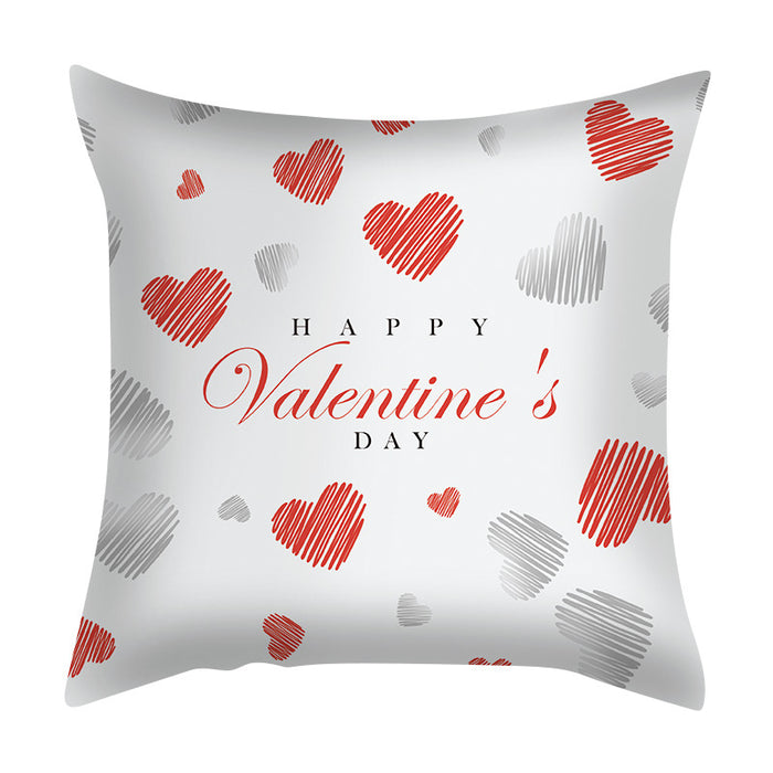 Wholesale Valentine's Day Series Printed Peach Skin Pillowcase MOQ≥2 JDC-PW-Aisha009