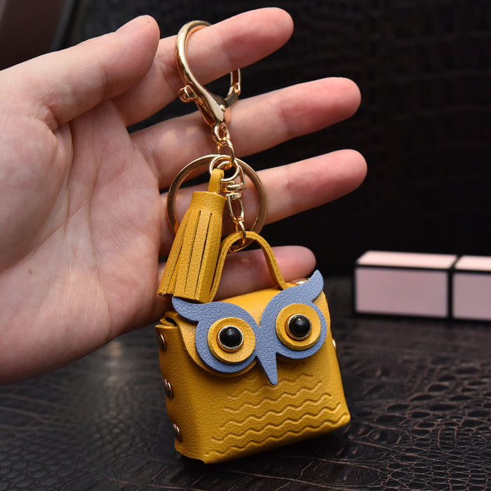 Wholesale Leather Owl Coin Purse Keychain JDC-KC-Chongr007
