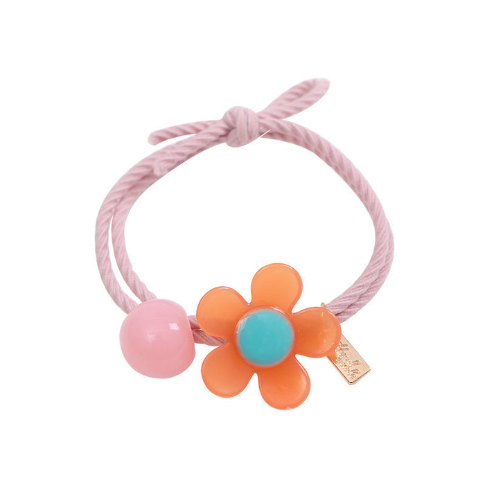 Wholesale Cute Colorful Flowers Acrylic Hair Scrunchies JDC-HS-YuTing010