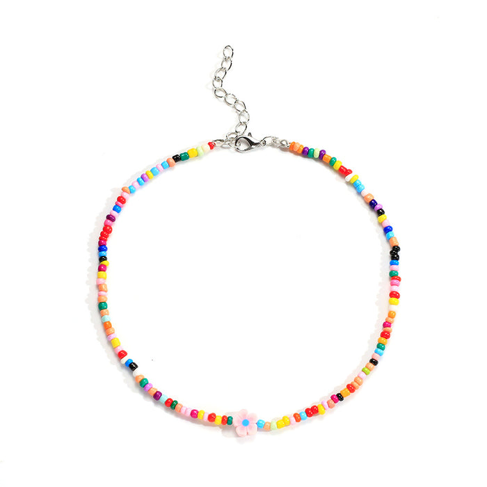 Wholesale Necklace Boho Short Handmade Colorful Rice Beads JDC-NE-KAN008