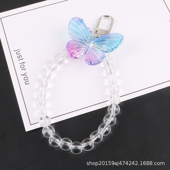 Wholesale Keychains Acrylic Butterfly Bead Bracelet MOQ≥2 JDC-KC-YiHan034