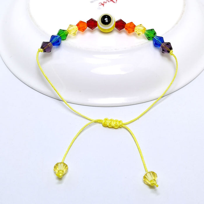 Wholesale Simia Stained Glass Crystal Same Sex Rainbow Eye Bracelet MOQ≥2 JDC-BT-HaoL007