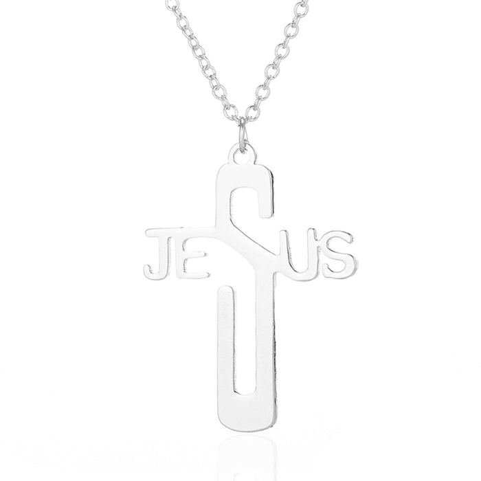 Wholesale necklace niche design sense advanced geometric simple cross pendant JDC-NE-SS012