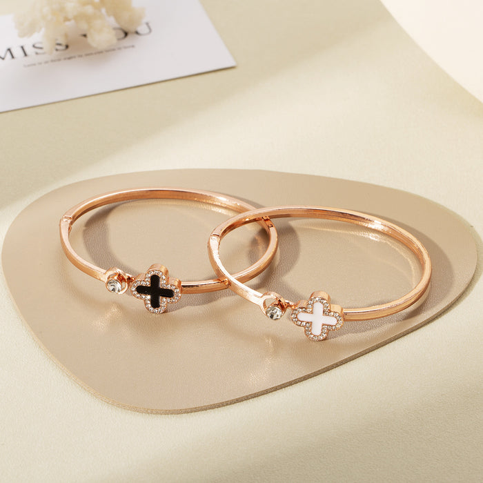 Wholesale Four-Leef clover Bracelet clover geometric bracelet female cute little fresh diamond JDC-BT-ZhiO006