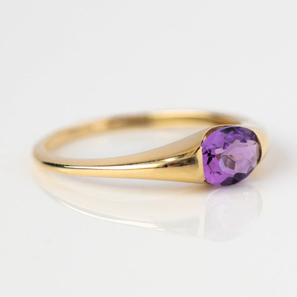 Wholesale Purple Gemstone Alloy Rings JDC-RS-LongR007