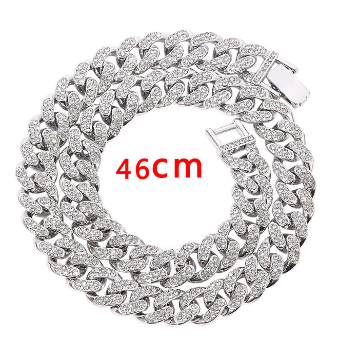 Joyería de joyería de cadena cubana de diamantes de doble fila multicolor al por mayor MOQ≥2 JDC-BT-SHAOH001