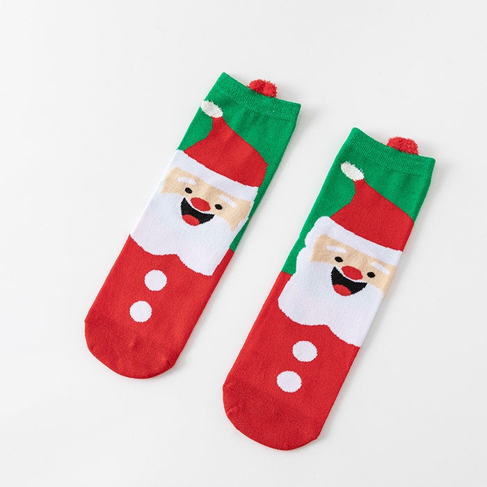 Wholesale Socks Cotton Christmas Stereo Ear Socks MOQ≥3 JDC-SK-BingTao001