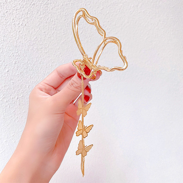 Wholesale Metal Large Hairpin Stereo Butterfly Tassel Grab Clip JDC-HC-GSHX106