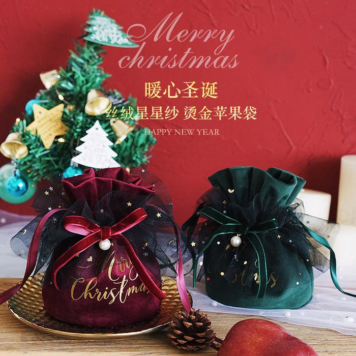 Wholesale Gift Bag Velvet Cloth Christmas Eve Drawstring Drawstring Apple Bag JDC-GB-Cunh001