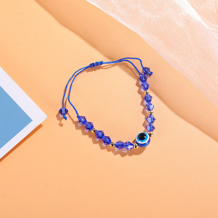 Wholesale Hand Woven Crystal Bead Bracelet Blue Eye Bracelet JDC-BT-ZengZ019