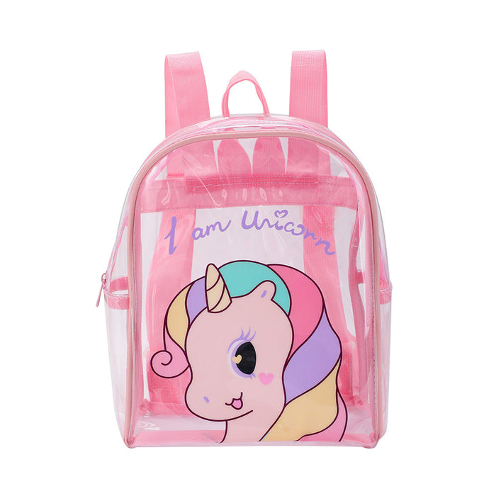 Wholesale Backpack PVC Unicorn Transparent Kids Cartoon MOQ≥2 JDC-BP-Suman003