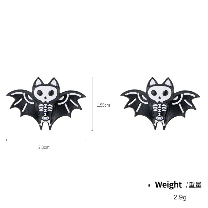 Wholesale Earrings Alloy Enamel Halloween Black White JDC-ES-KenJ010
