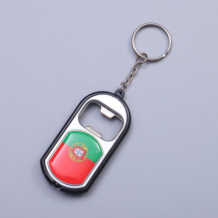 Wholesale Keychains Hard Plastic Metal With Lights 2022 Qatar World Cup Bottle Opener Souvenirs JDC-KC-RuiQ006