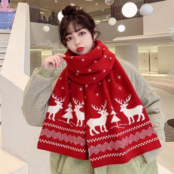 Wholesale Scarf Acrylic Christmas Double Sided Warm MOQ≥2 JDC-SF-Xinrong007