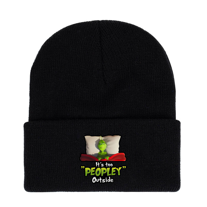 Wholesale Hat Acrylic Christmas Cartoon Printed Ear Protection Windproof Sweater Hat JDC-FH-WDM004