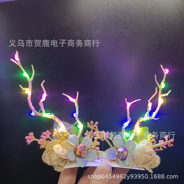 Clips de cabello al por mayor de plástico LED brillo de Navidad MOQ≥2 JDC-HC-HELU001