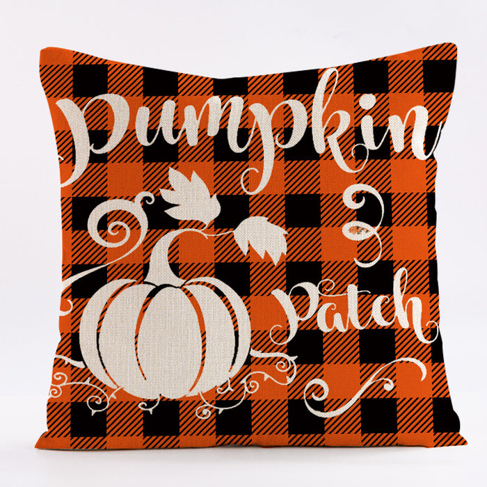 Wholesale Pillowcase Thanksgiving Pumpkin Maple Leaf Linen MOQ≥2 JDC-PW-Dongmao003