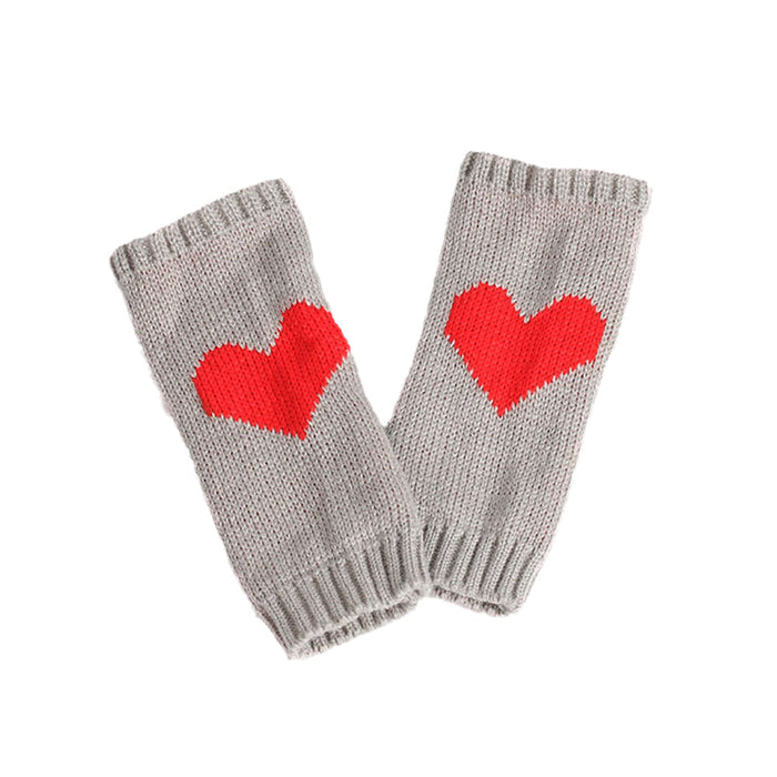 Wholesale Gloves Wool Warm Big Heart Knitted Fingers MOQ2≥2 JDC-GS-XQ001